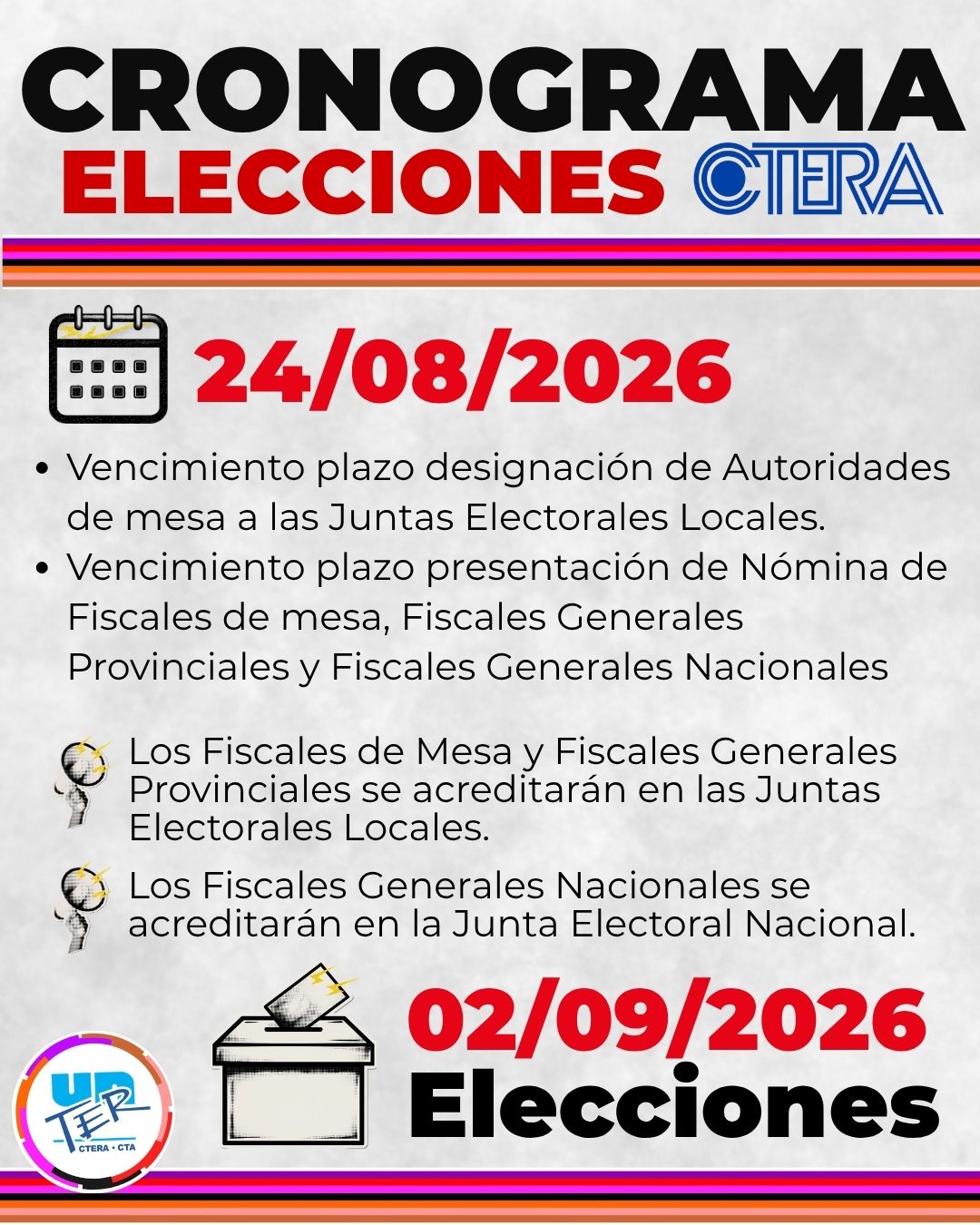 En este momento estás viendo Elecciones CTERA: oficialización de listas y cronograma